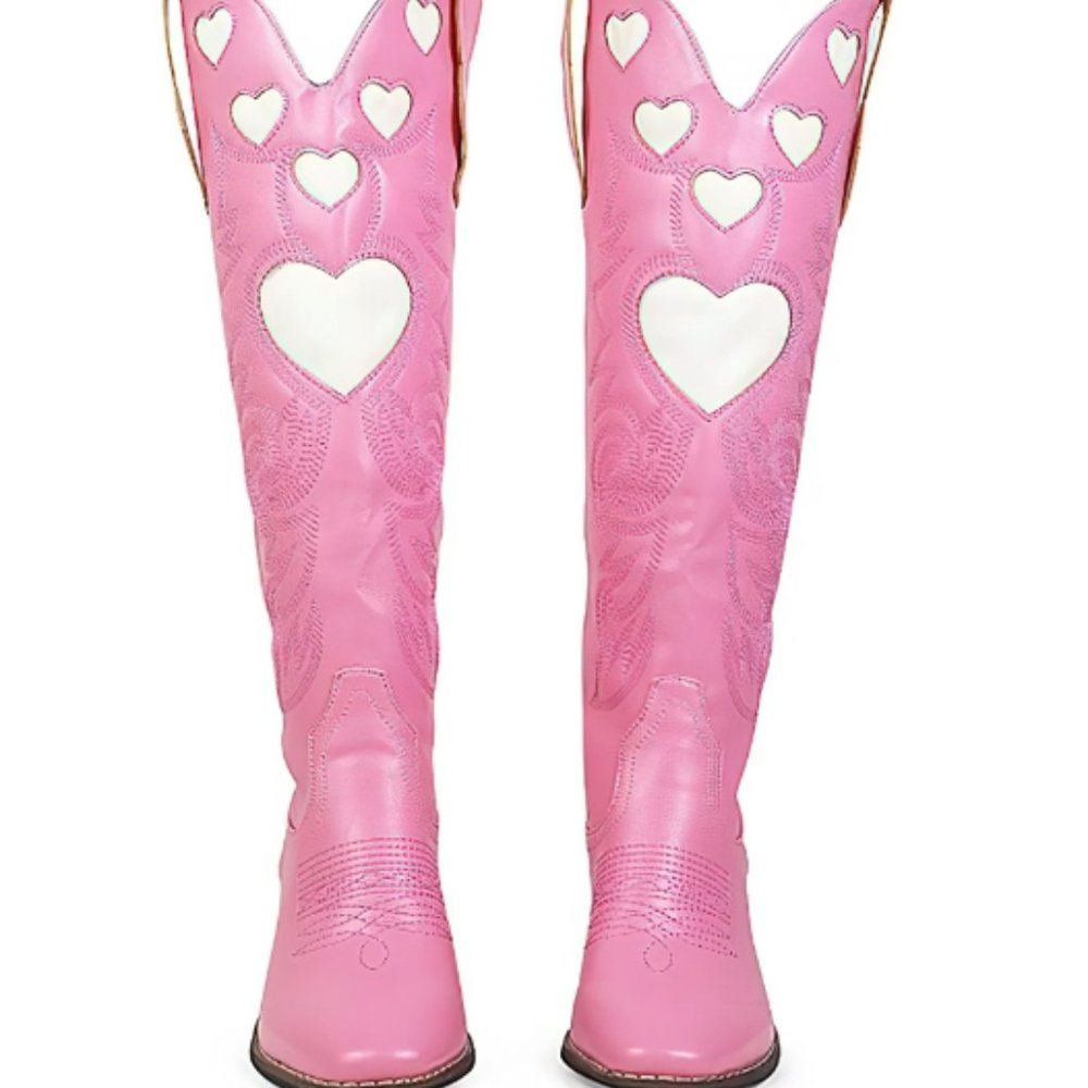 Pink Heart Cowboy Boots • BNWT • Size 6.5 💗